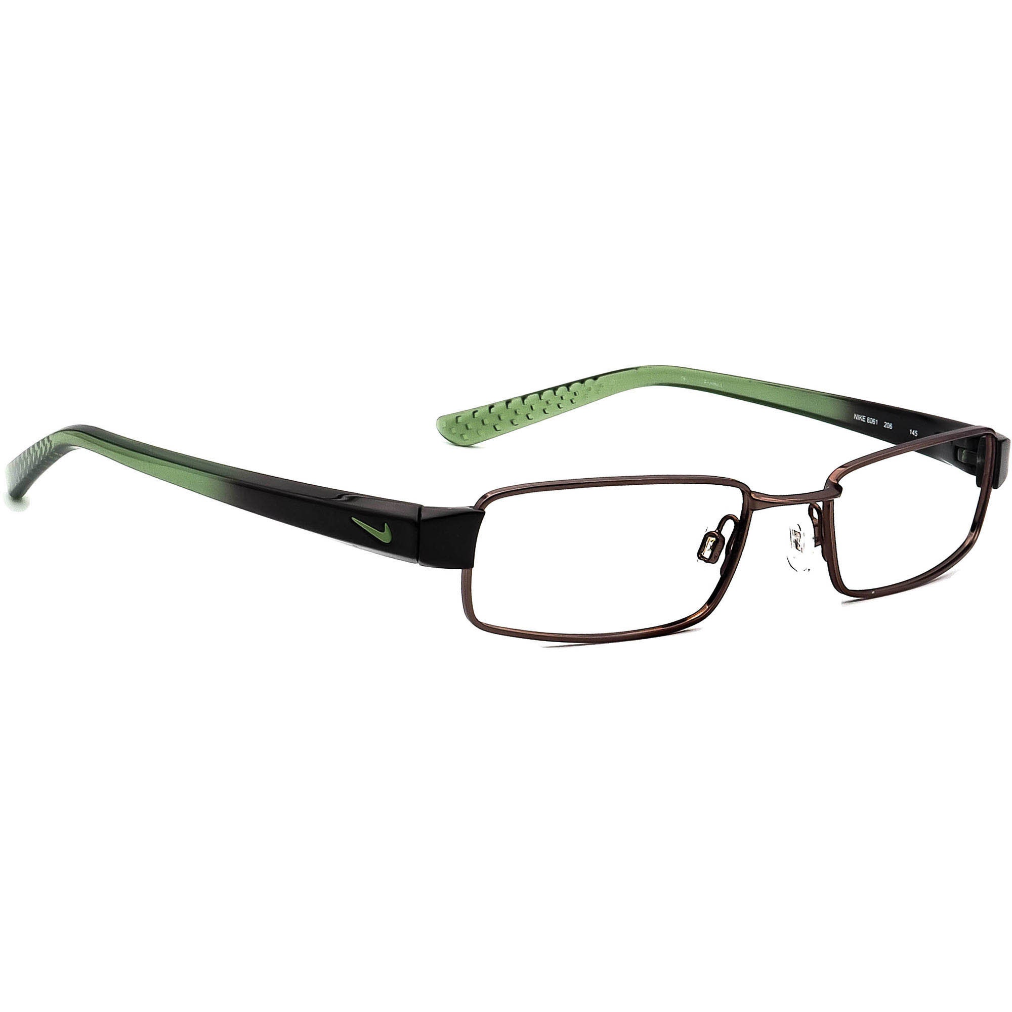 Nike Hombres Lentes 8061 206 Marron Verde Gradient Rectangular Frame 5018 145 Etsy Espana