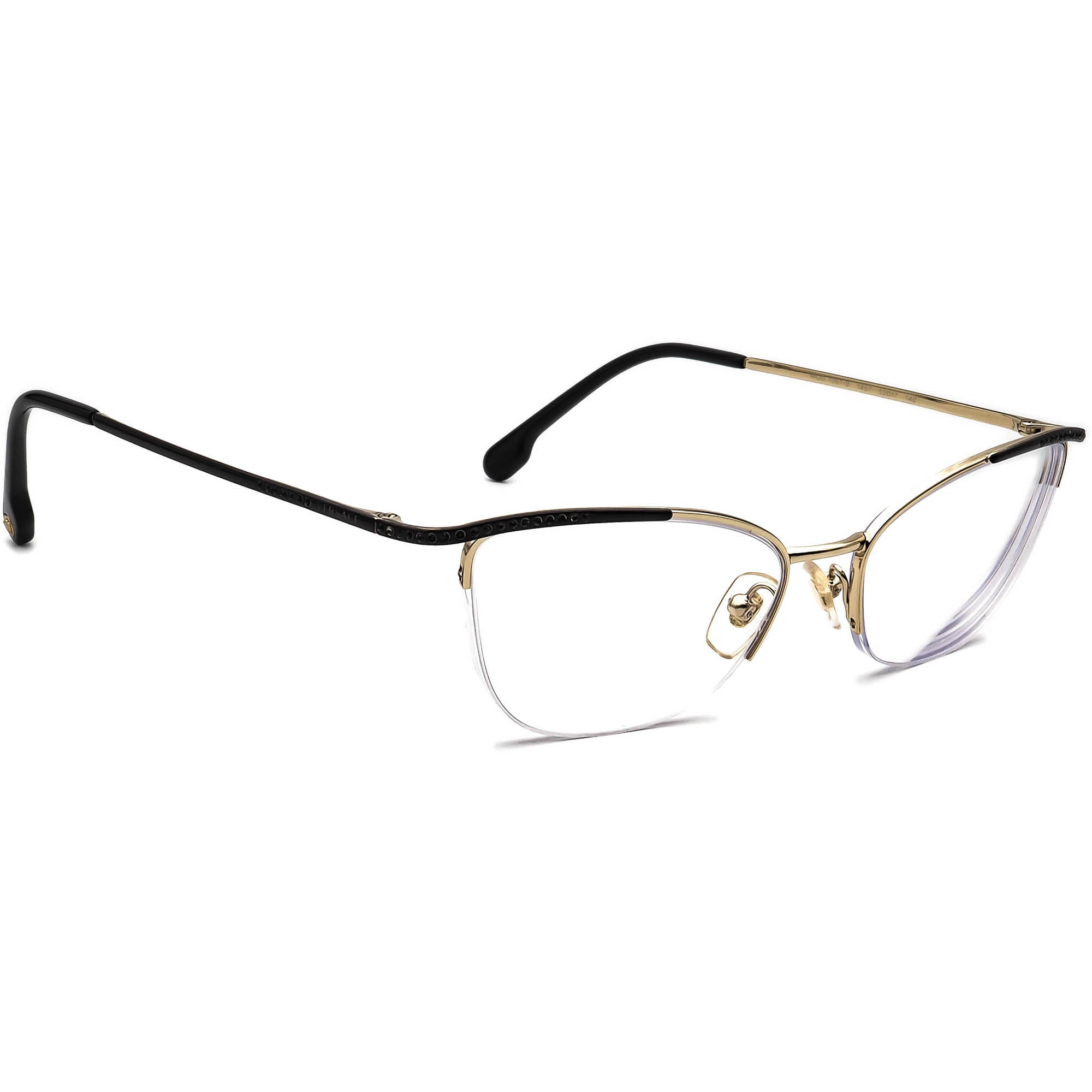 Versace Mod.1239-B 1291 Eyeglasses Gold Black Half Rim FRAMES ONLY 53-17-140 Amazon.com: Versace ENAMEL MEDUSA VE 1271 Black 54/18/140  main image 2