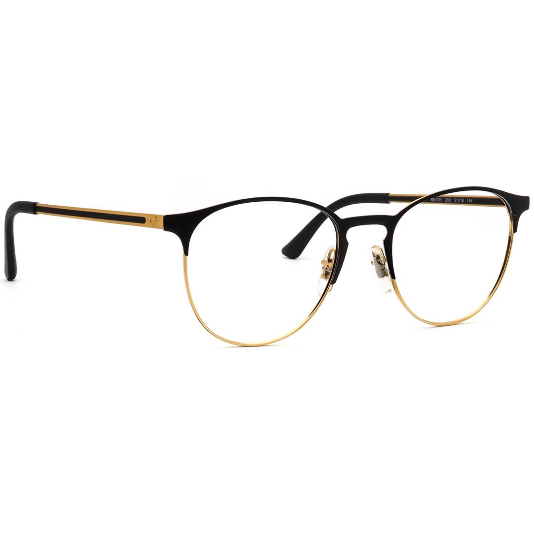 Ray-ban Eyeglasses RB 6375 2890 Black/gold Phantos Metal Frame 51[]18 ...