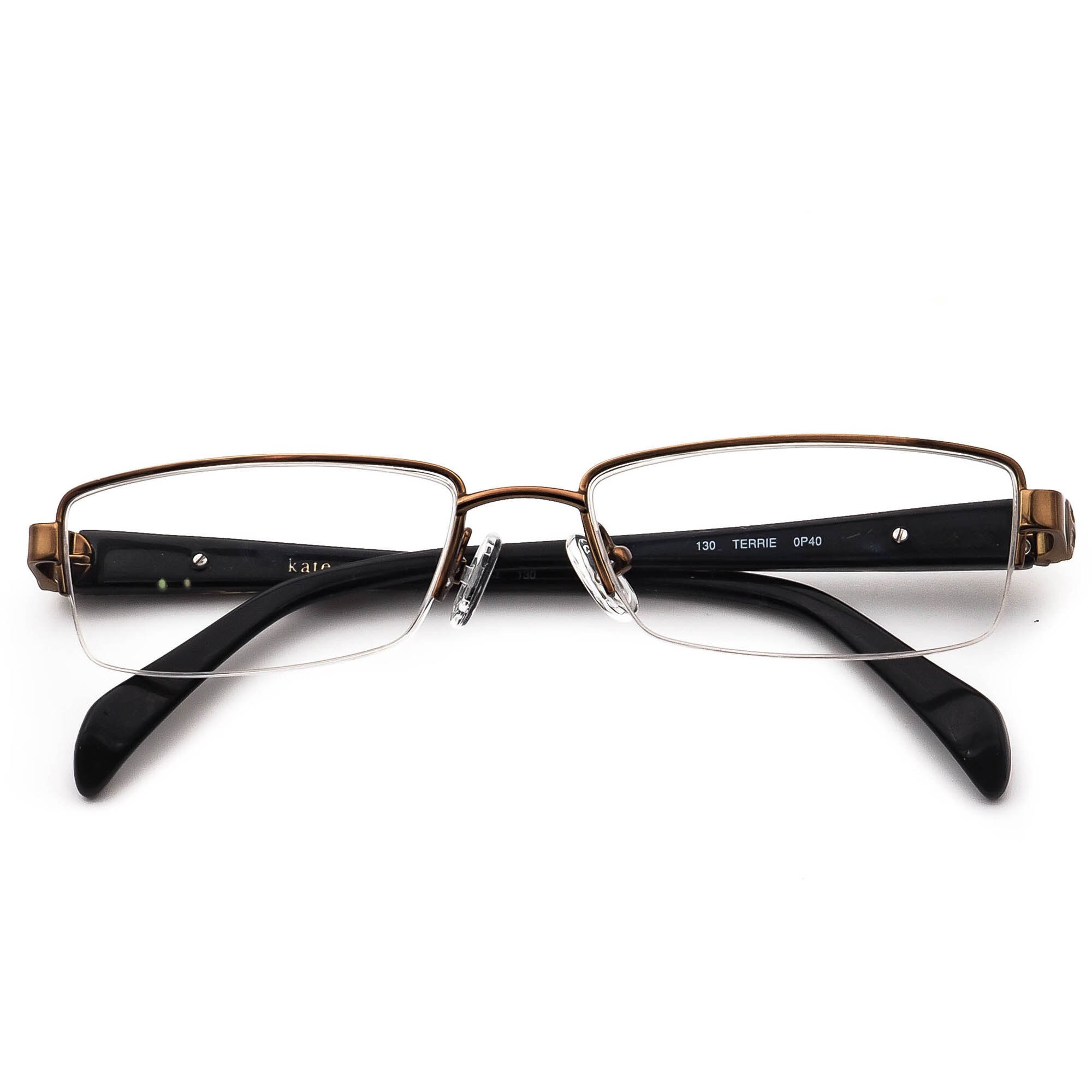 Kate Spade half rim Glasses Frames Mazie dark copper brown Made in Italy 50[]17 Kate Spade Brown Metal Half Rim Oval Glasses W Brown  main image 4