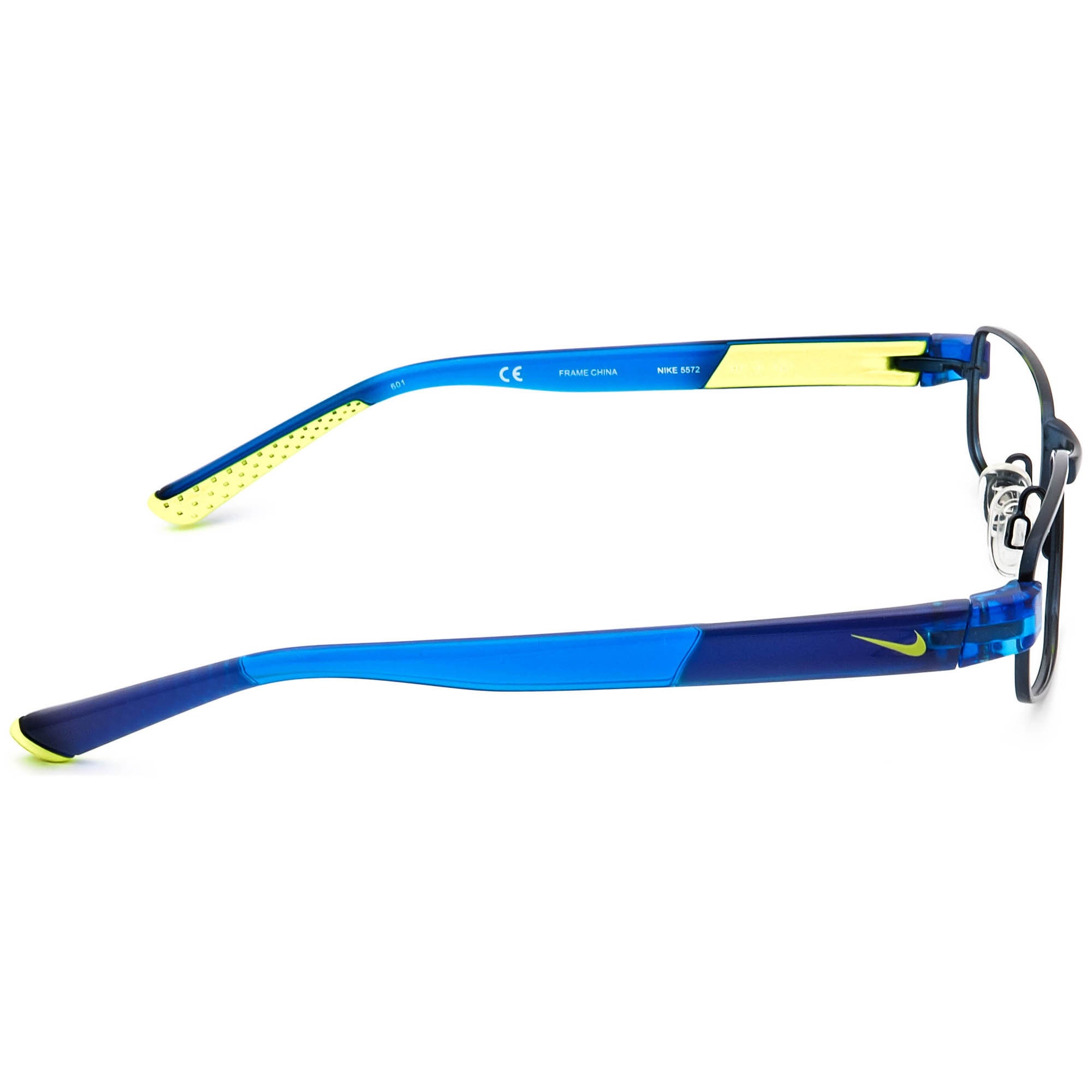 Nike Kids' Eyeglasses 5572 411 Blue & Green Rectangular Frame 46[]15 ...