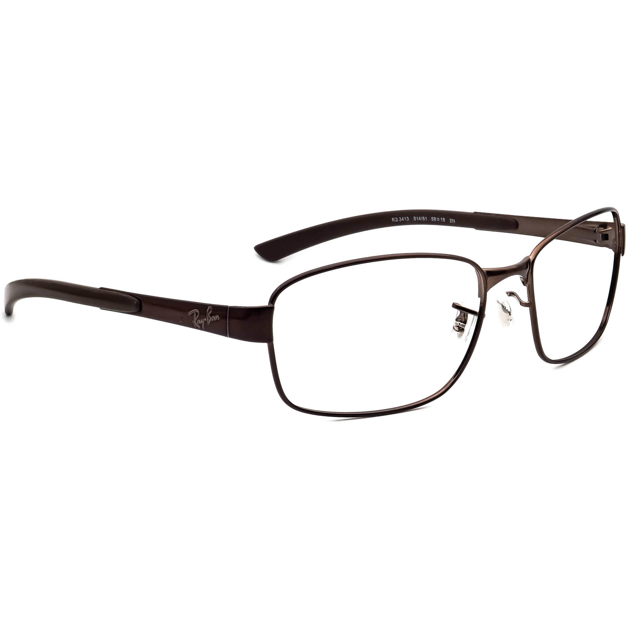 Ray-ban Eyeglasses RB 3413 014/51 Brown Rectangular Frame  display picture 1