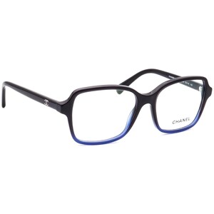 Chanel Women's Eyeglasses 3339 c.1558 Polished Black Blue Fade Square Frame Italy 52[]16 135