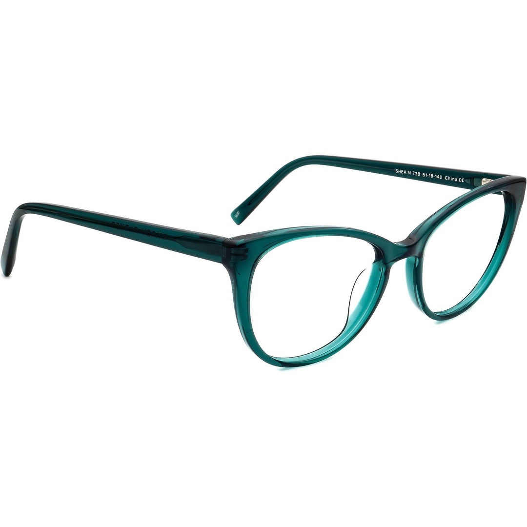 Warby Parker Eyeglasses Shea M 728 Peacock Green Cat Eye Frame 51[]18 ...