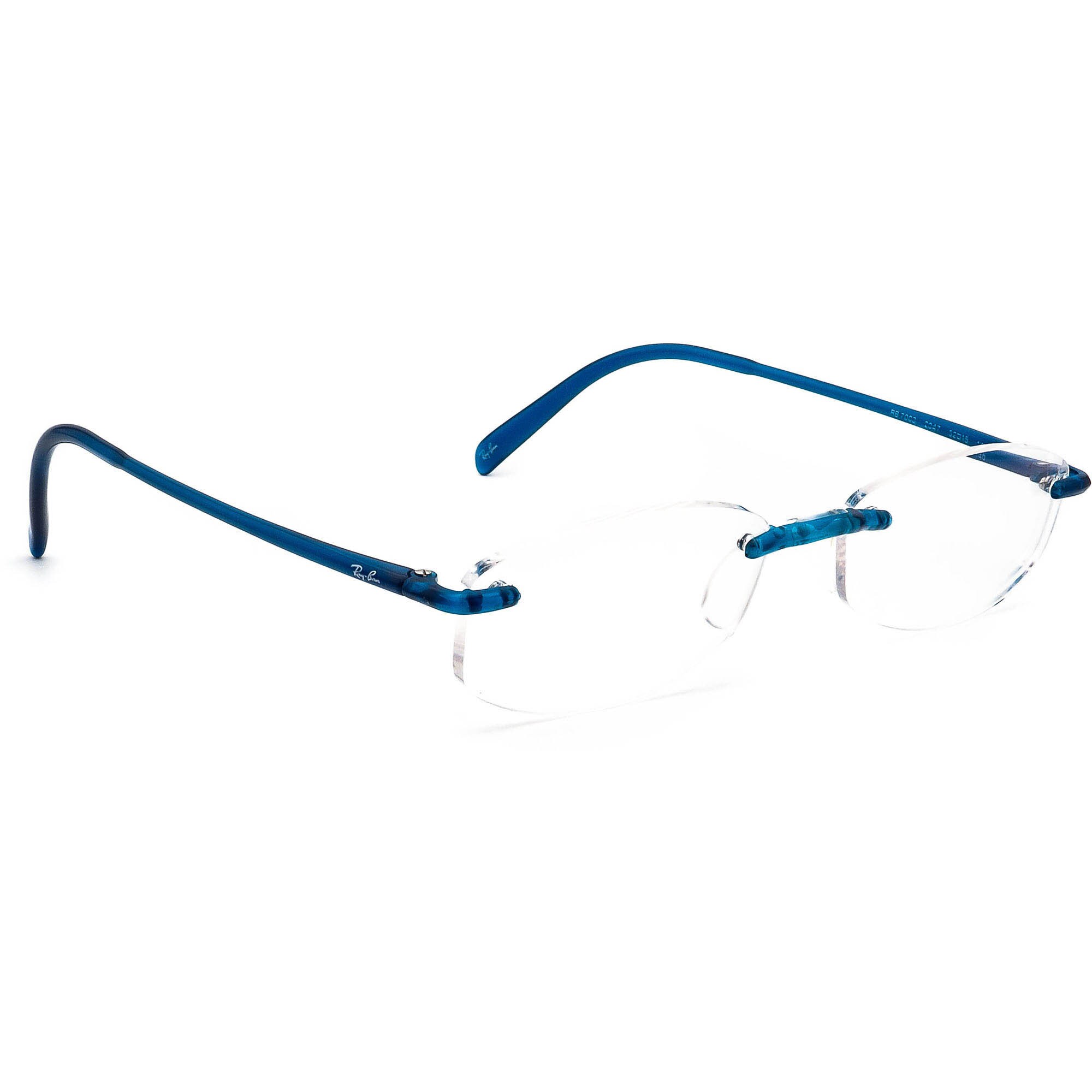 Ray-ban Eyeglasses RB 7003 2047 Blue Rimless Frame Italy 52