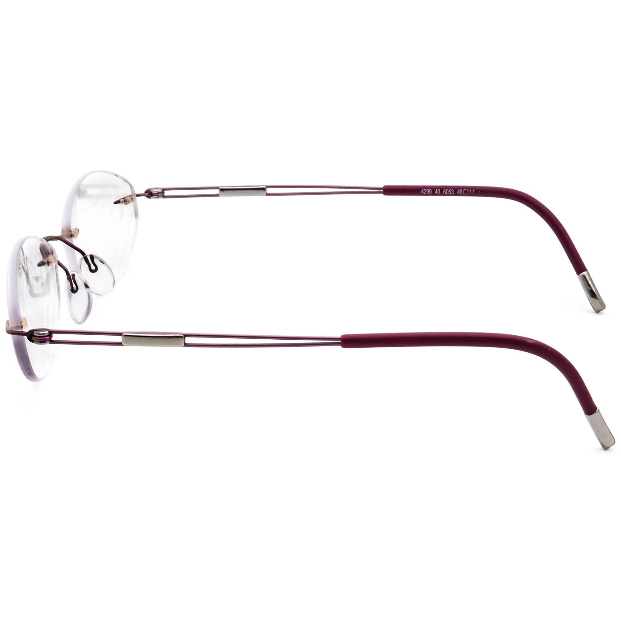 Silhouette Eyeglasses 4299 40 6053 Rose Blossom Rimless  Silhouette Rimless Rose Gold/Burgundy 4299 40 6053 Eyeglasses Frame w/ Case main image 0