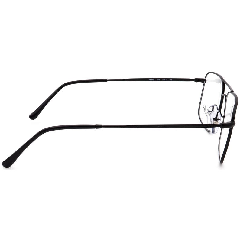 Gafas de vista Ray-Ban RB 6434 2509 con montura cuadrada de metal negro pulido, 55[]18 145 imagen 4