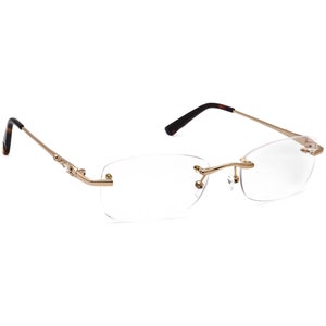 Swarovski Women's Eyeglasses Elyse SW 6170 031 Gold Rhinestones Rimless Metal Frame Italy 54[]17 138