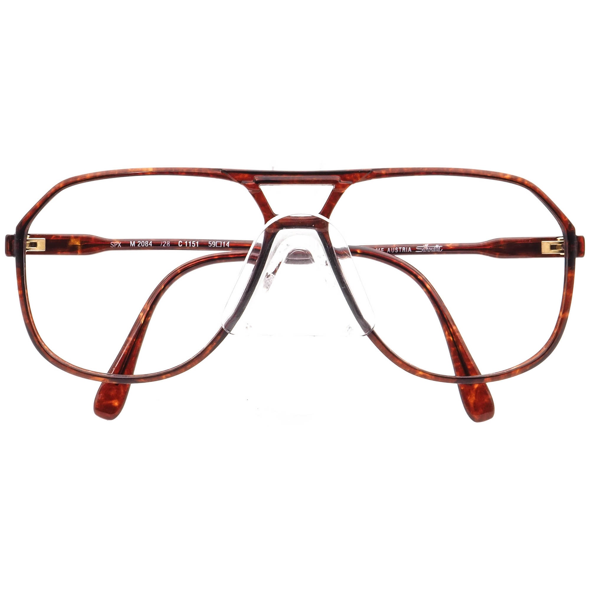 Vintage 70s/80s Silhouette Sunglasses Tortoise Brown M 2084 Frame Only Austria Vintage Silhouette Eyeglasses SPX M 2084 Austria Aviator  main image 4