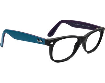 Gafas de sol Ray-Ban RB 2132 New Wayfarer 6183/71 Matte Black/Blue on Purple Square, montura única, Italia, 55 mm