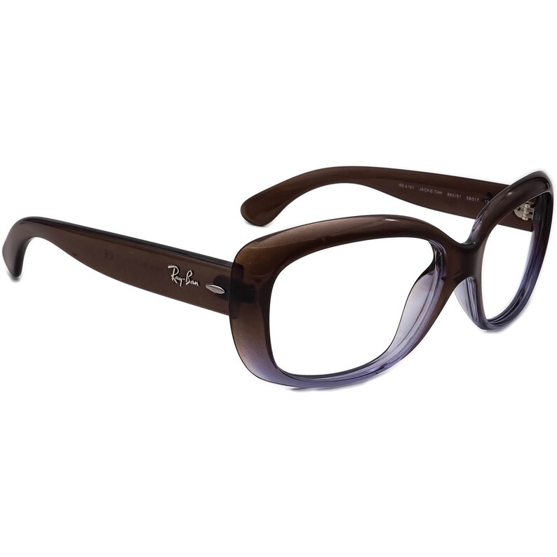 K&ouml;nnte beinhalten: Braune Ray-Ban Brille aus Kunststoff mit Verlaufsglas. Das Ray-Ban Logo ist am linken B&uuml;gel sichtbar.