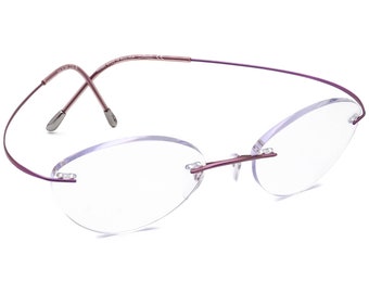 Silhouette Women's Eyeglasses 5515 70 3540 Titan Polished Purple Rimless Frame Austria 48[]19 140