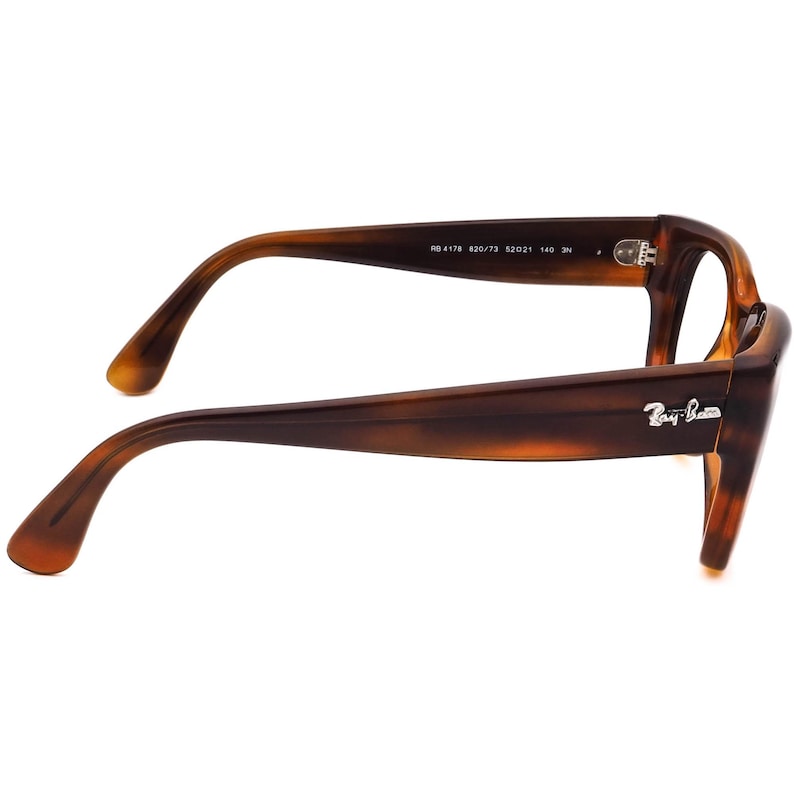 Ray-Ban Sunglasses Frame Only RB 4178 820/73 Polished Striped Havana Semi Butterfly Italy 52 mm image 4