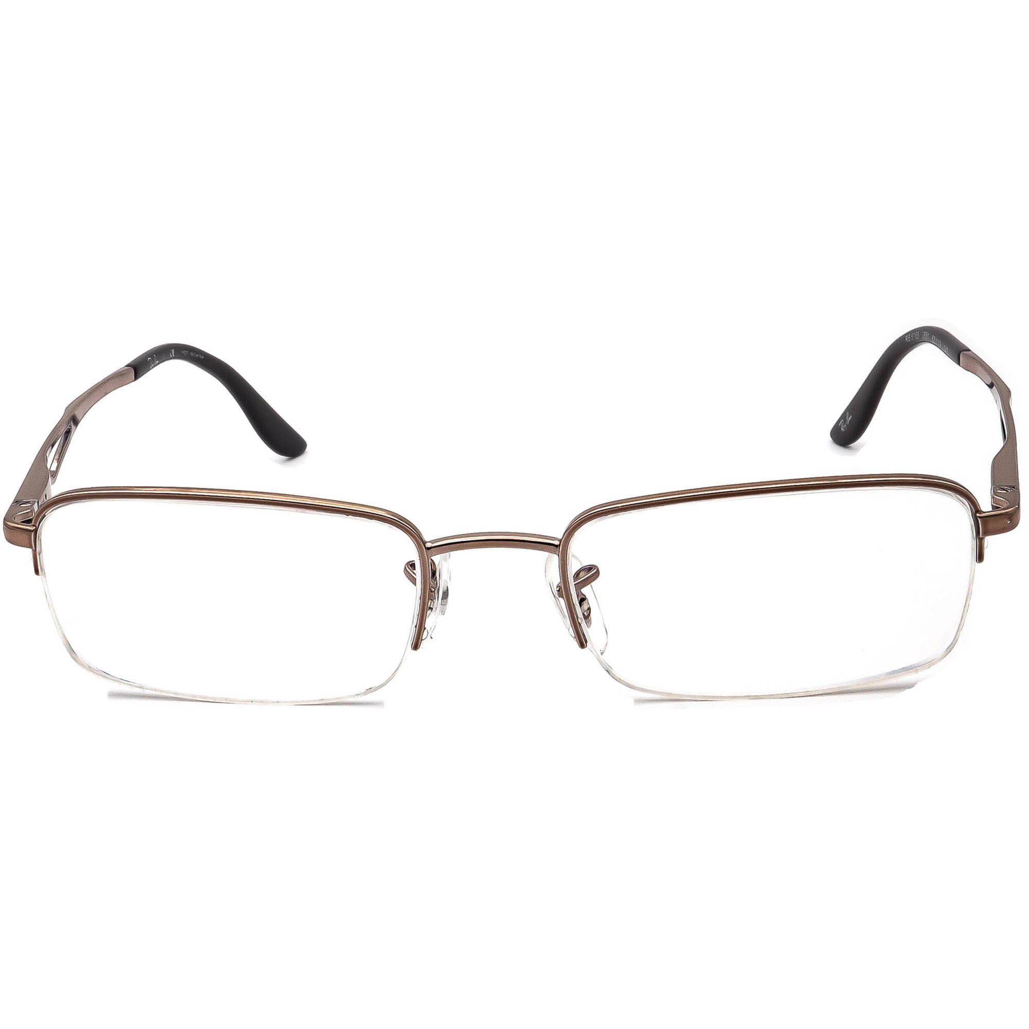 Ray-Ban Eyeglass Frames Womens RB 6163 2531 52-19-140 Bronze Brown Half Rim RayBan Brown Half Rim Metal Rectangular Frame Eyeglasses  main image 4