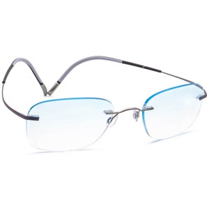 Silhouette Eyeglasses Titan Gunmetal & Purple Rimless Frame Austria 49[]19 145