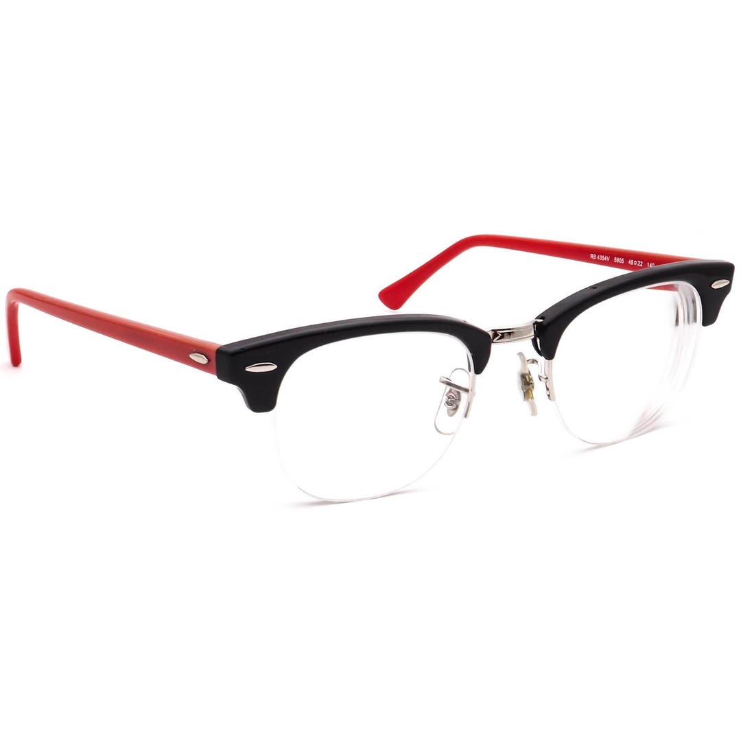 Ray-ban Eyeglasses RB 4354V 5905 Black/red Half Rim Frame 49[]22 140 - Etsy