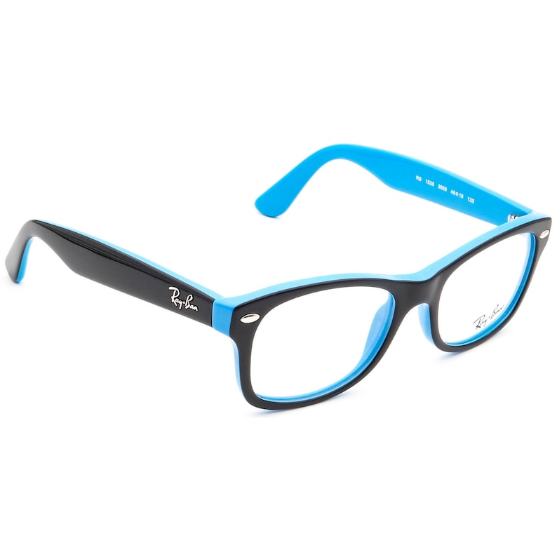 Ray-Ban Kids' Eyeglasses RB 1528 3659 Black on Blue Square Frame 46[]16 125 image 1
