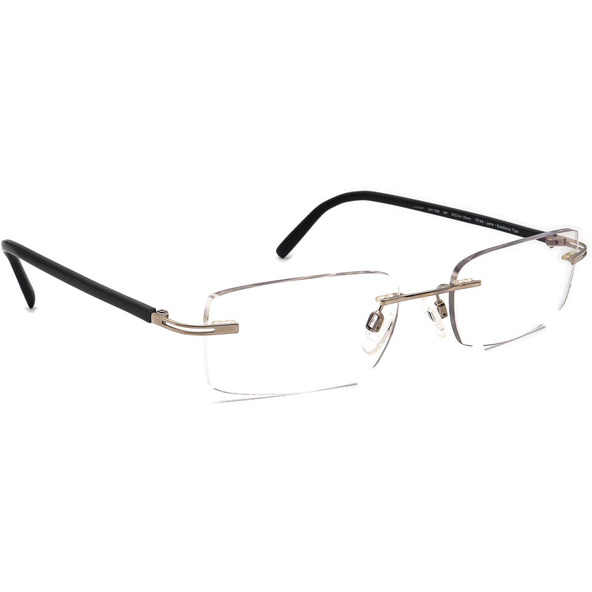 Charmant Eyeglasses CH11903 WP Titan Silver/black Rimless | Etsy