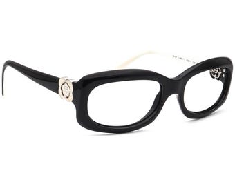 CHANEL Sunglasses Vintage Black White Camellia Flowers Oval