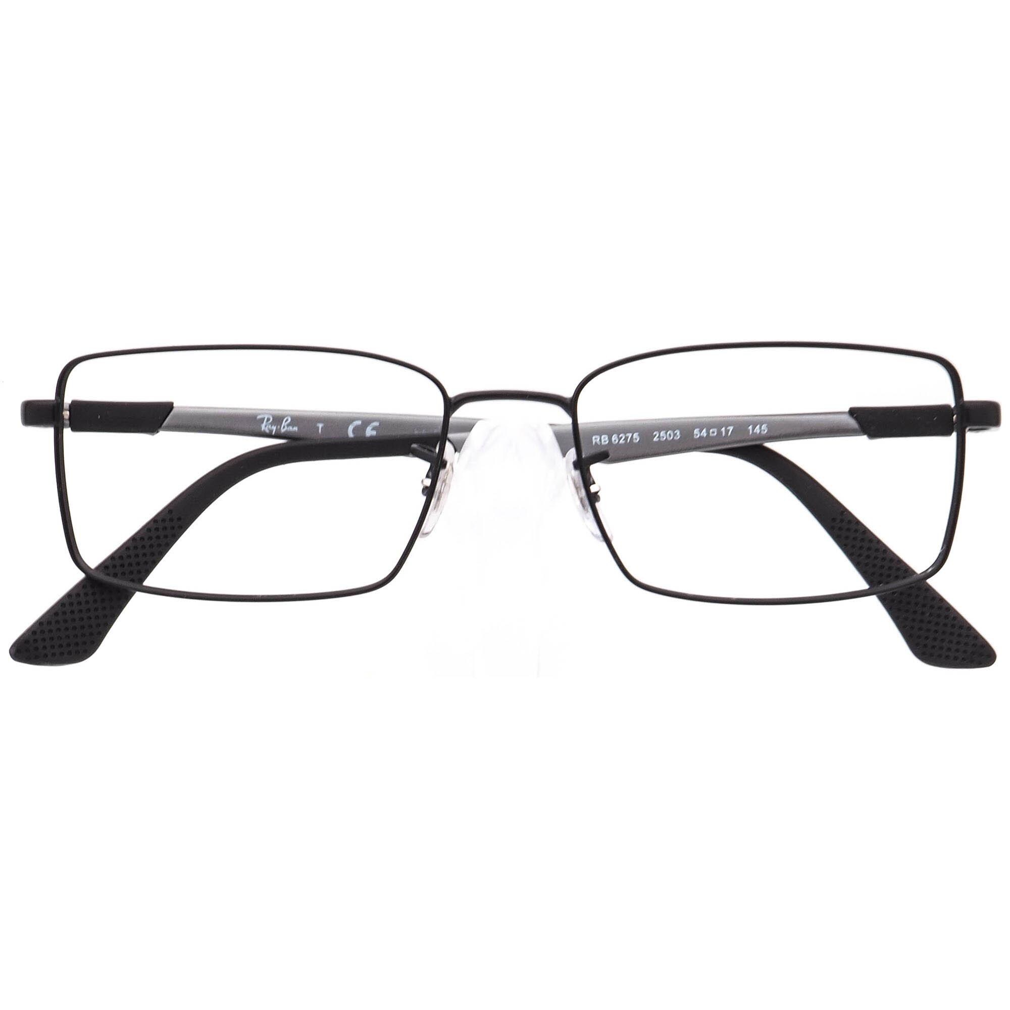 Ray-ban Men's Eyeglasses RB 6275 2503 Black/gray Square Metal
