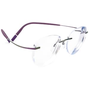 Silhouette Eyeglasses 5541 70 4140 Titan Purple&Green Rimless Frame 51[]17 140