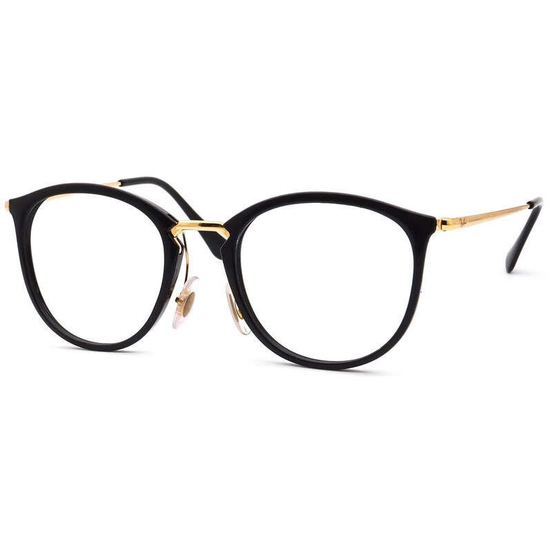 Gafas graduadas Ray-Ban RB 7140 2000 Montura Phantos Negro Pulido/Dorado 49[]20 150 imagen 3