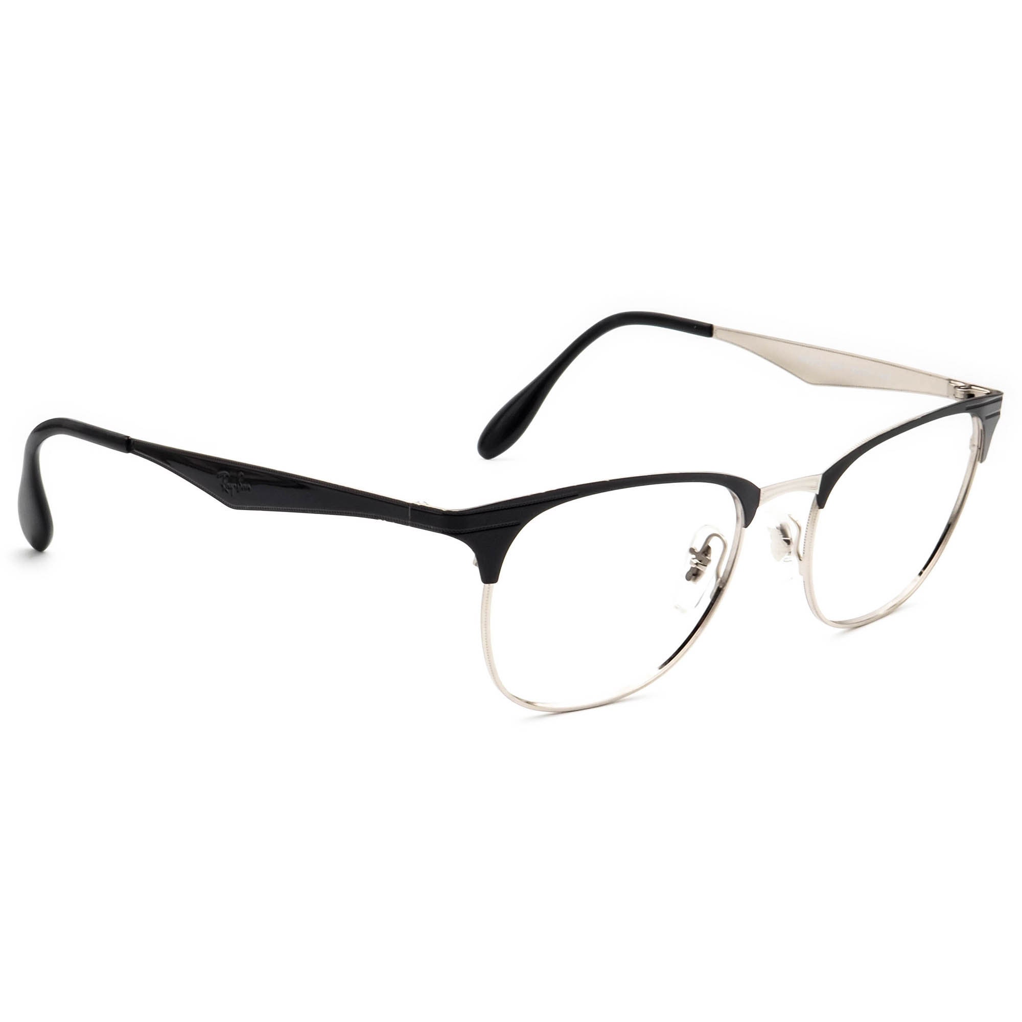 Ray-ban Eyeglasses RB 6346 2861 Black&silver Browline Frame Italy