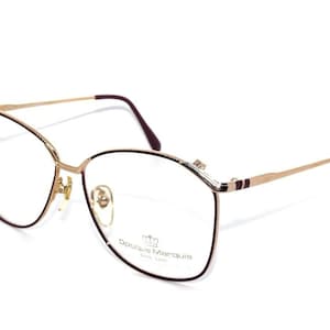 Optique Marquis Eyeglasses Maroon VL-3 Gold/Maroon Square Metal Frame 57[]15 135