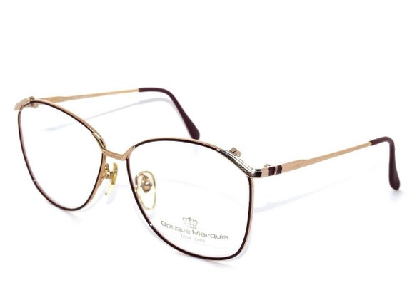 Optique Marquis Eyeglasses Maroon VL-3 Gold/Maroo… - image 1