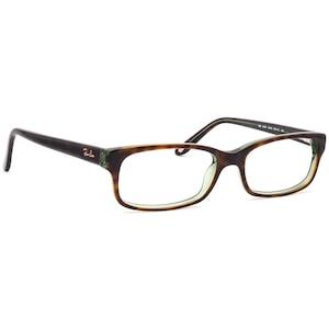 Gafas de vista Ray-Ban RB 5187 2445 Havana oscuro sobre marco rectangular verde 52[]16 140