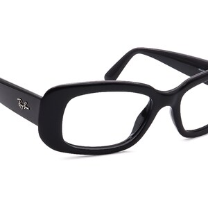 May include: Black rectangular frame eyeglasses with a Ray-Ban logo on the side.