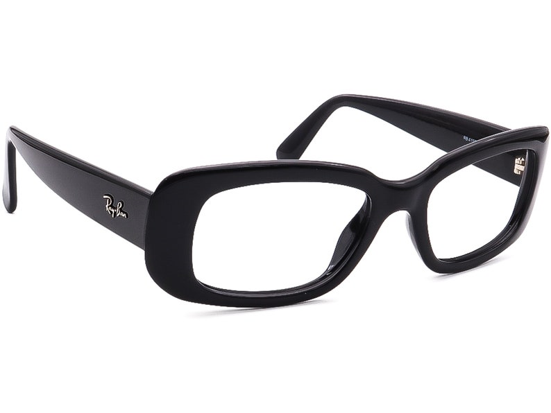 May include: Black rectangular frame eyeglasses with a Ray-Ban logo on the side.