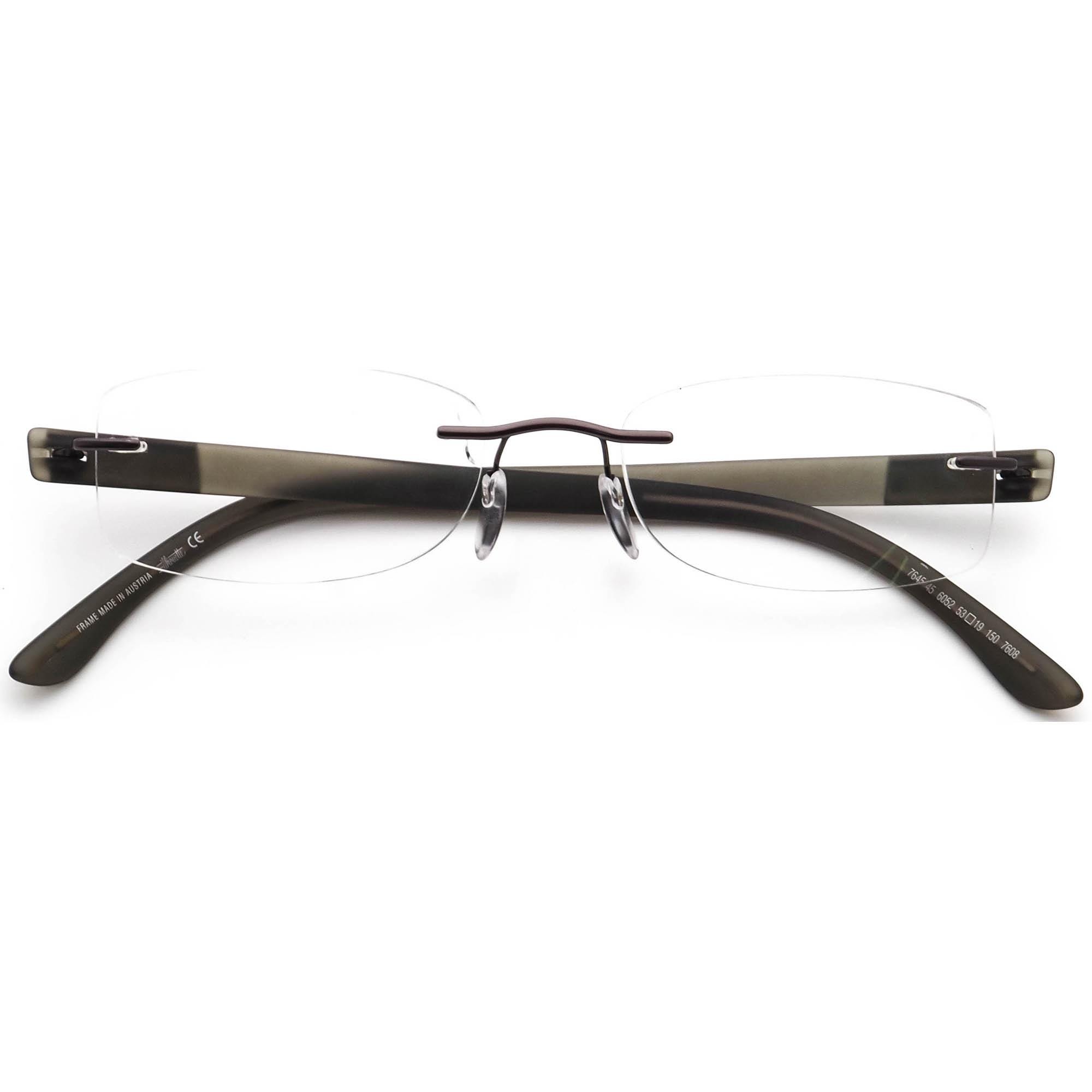 Buy Silhouette Eyeglasses 7645 45 6052 7608 Gunmetal Rimless