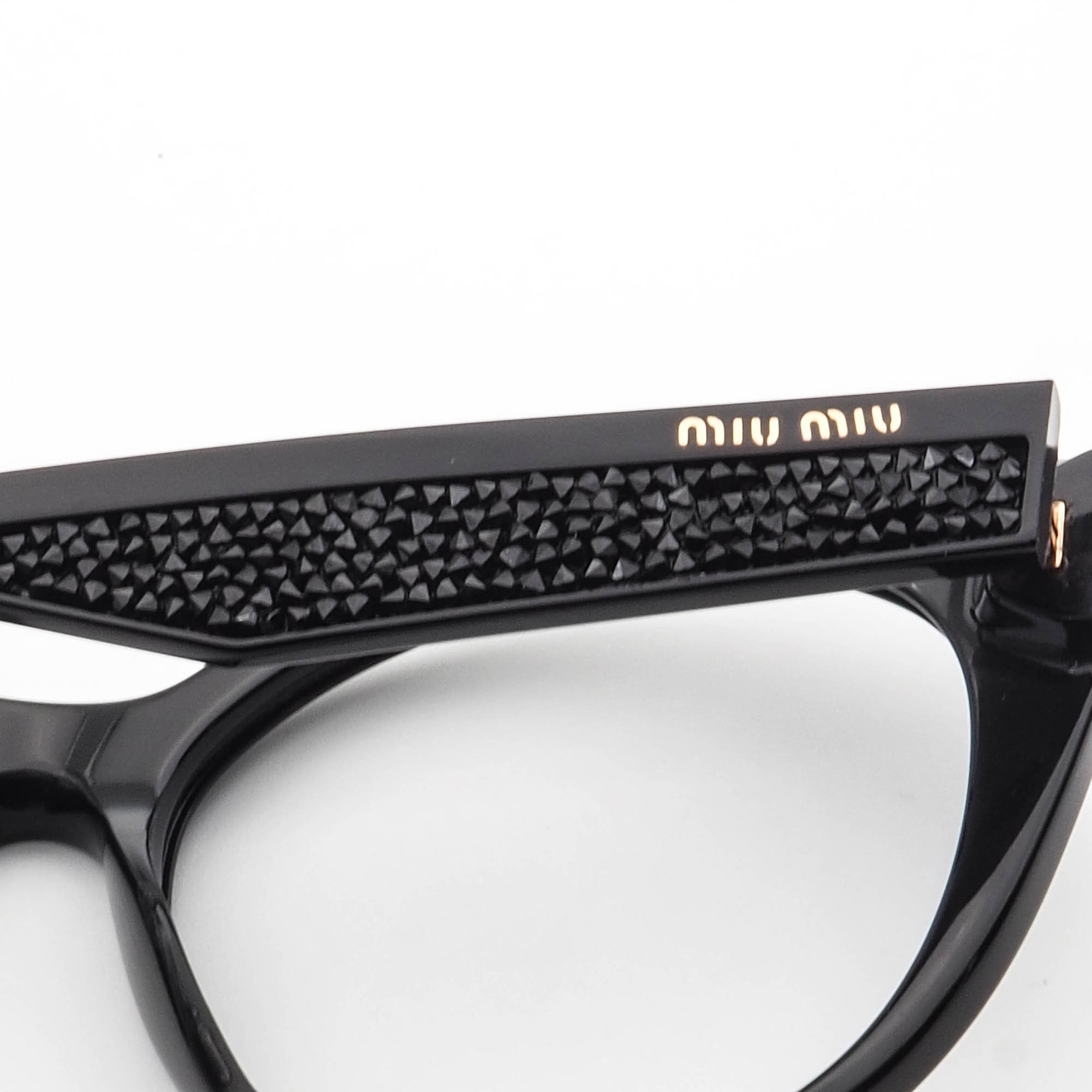 Miu miu black sunglasses with rhinestones around the frame MIU MIU Sunglasses Black Crystal Embellished Frame main image 2