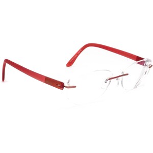 Silhouette Women's Eyeglasses 7608 40 6053 Red Rimless Frame Austria 53[]17 140