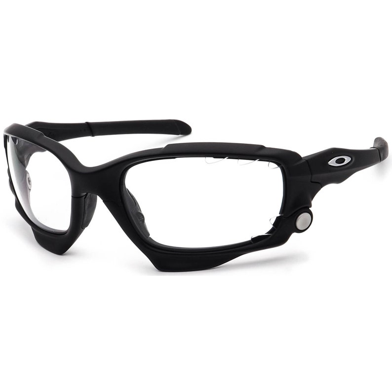 Oakley Men's Sunglasses Jawbone 04-207 Matte Black/Clear lenses Wrap USA 62 mm image 3