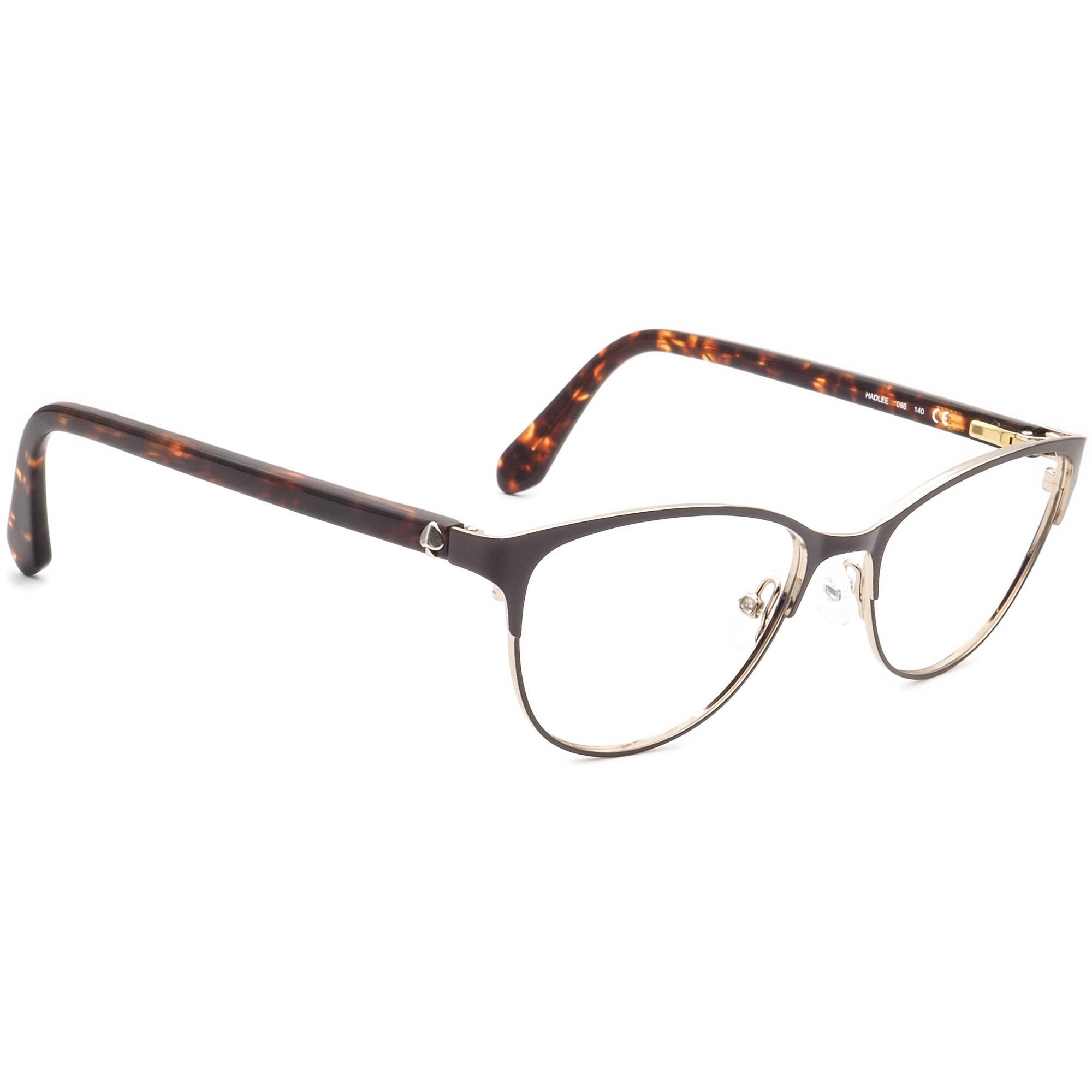 Kate Spade Eyeglasses Hadlee 086 Brown on Gold/tortoise Cat  display picture 3
