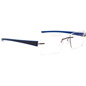 Lunettes Silhouette 5255 6061 Titan Gunmetal&Blue Rimless Autriche 52[]19 135