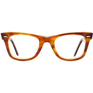 Ray-Ban Sunglasses Frame Only Original Wayfarer RB 2140 1293/4E Polished Light Havana Square Italy 50 mm Handmade image 2