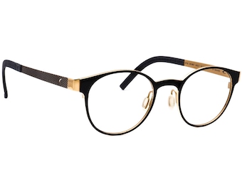 Blackfin Eyeglasses BF728 Key West 677 24KT Gold Plated Matte Black/Gold Round Frame Italy 46[]21 145