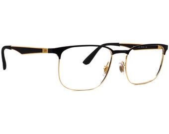 Ray-Ban Eyeglasses RB 6363 2890 Polished Black/Gold Square Metal Frame 54[]18 145
