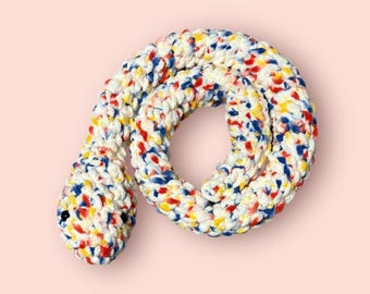 Handmade Crochet Snake Plush: Speckled Plushie