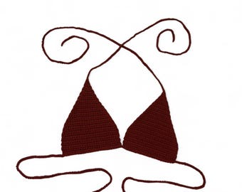 Dark red/burgandy crochet bikini top