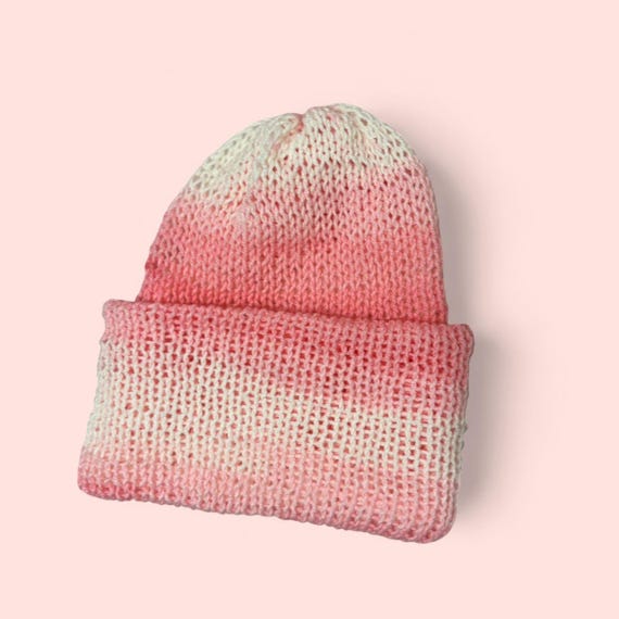 Striped Knit Beanie Hat in Pink and White Infant New Era Buffalo Bills Pink Striped Knit Beanie | The  main image 4