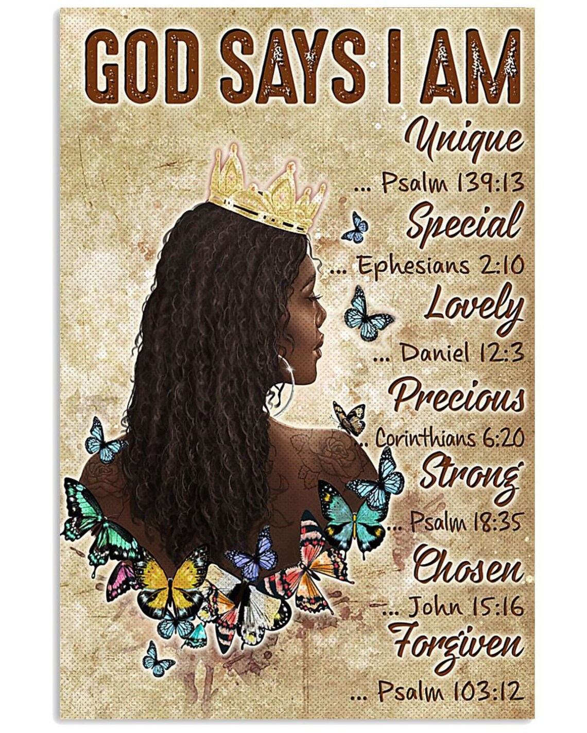 Black Queen God Say I Am Unique Poster No Frame/Canvas With Etsy