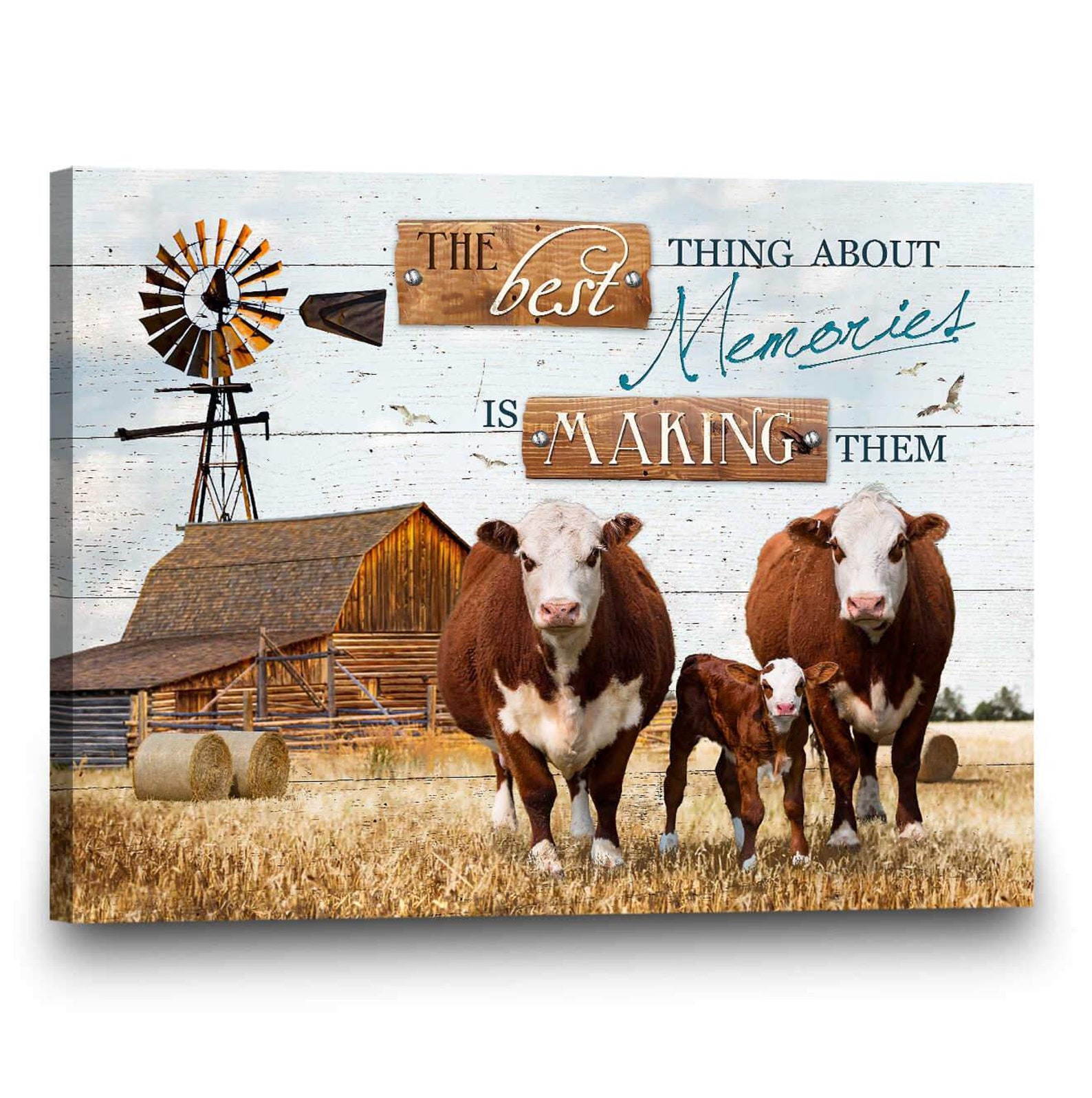 Farmhouse Hereford Cattle Canvas Poster No Frame/Canvas With Etsy
