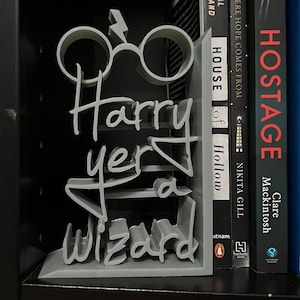 Harry Book Ends, Resin printed book ends, Potter Bookends Bookends Library Decor Book shelf decor &quot;Harry yer a wizard&quot;, &quot;Until the very end&quot;