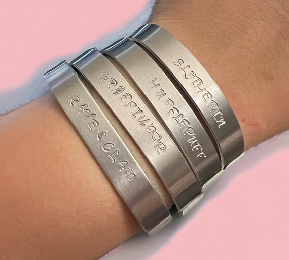 Hogwarts House Bangles, Silver Cuffs, Customized Cuffs, House Bracelets,  Gryffindor, Ravenclaw, Hufflepuff, Slytherin, Stackable Bangles