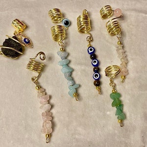 Crystal Braid Cuffs: Stone Hair Coils, Hair Jewelry (6-Pack)