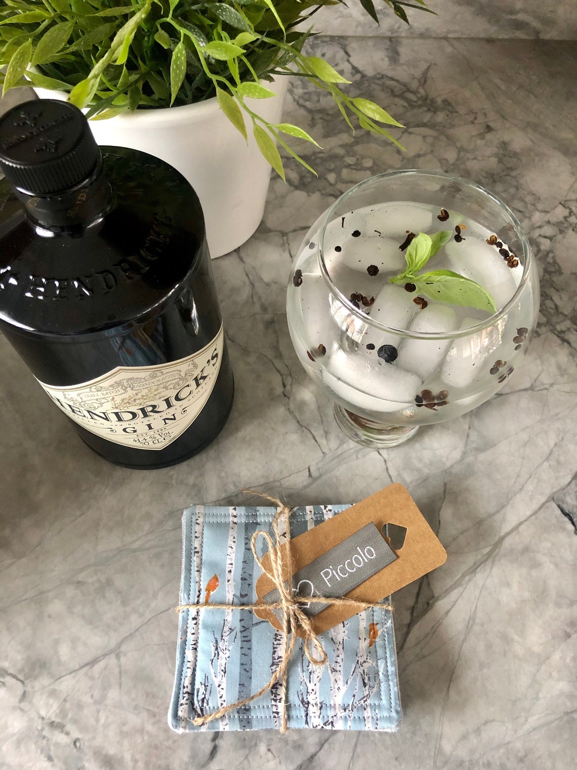 Set of 4 fabric & linen drinks coasters gift home Etsy